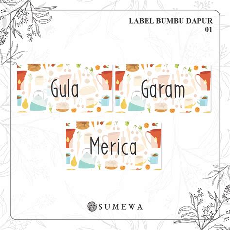 Jual Sticker Label Bumbu Dapur Sticker Bumbu Dapur Label Bumbu