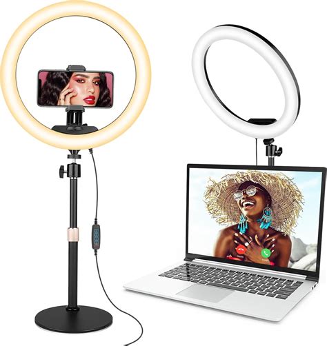 Amazon Sensyne Desk Ring Light With Stand Phone Holder For