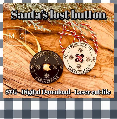 Santa S Button Svg Santa S Lost Button Svg Button Etsy