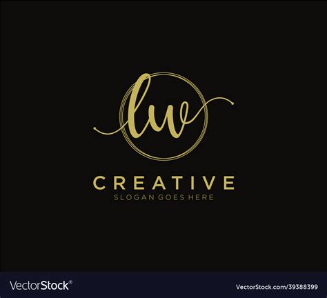 Initial Lw Feminine Logo Beauty Monogram Vector Image