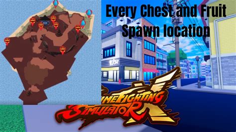 Every Chest And Fruit Spawn Location Anime Fighting Simulator X