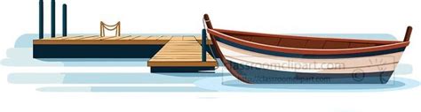 Boats And Ships Clipart Small Wood Boat Tied To A Dock