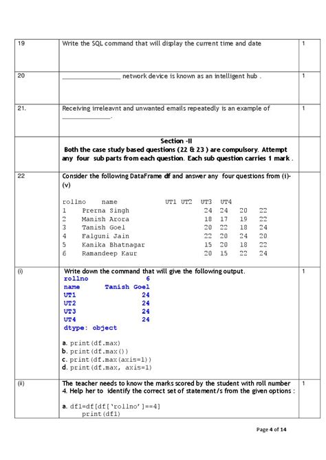 Cbse Sample Papers For Class Information Practices Aglasem