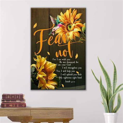 Bible Verse Wall Art Isaiah 4110 Fear Not For I Am With You Canvas