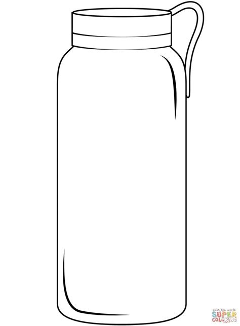 A Jar With A Handle Is Shown In Black And White The Outline Shows That