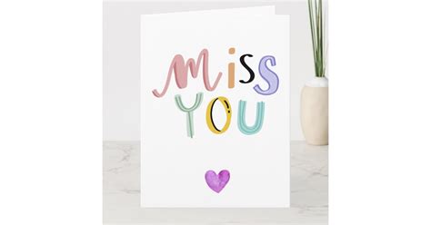 Cute Miss You Card, Greeting Cards, Love Card | Zazzle