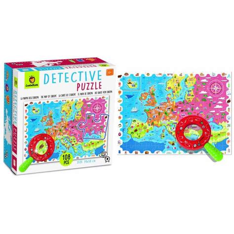 Detective Puzzle Con 108 Pezzi La Mappa Delleuropa Lente D