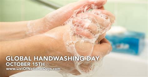 Global Handwashing Day List Of National Days