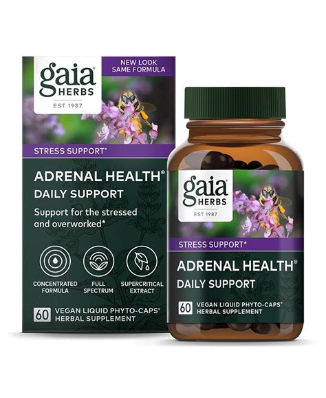 Gaia Herbs Adrenal Health Daily Support With Ashwagandha Holy Basil