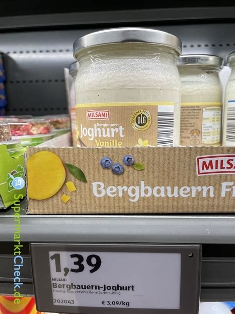 Milsani Bergbauern Joghurt Vanille Preis Angebote Kalorien Nutri Score