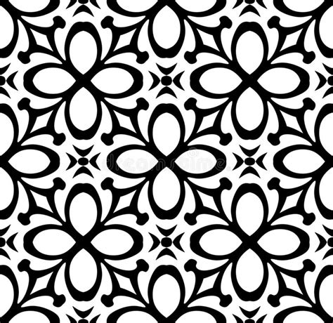 Seamless Pattern Black And White Stock Vector Illustration Of Black