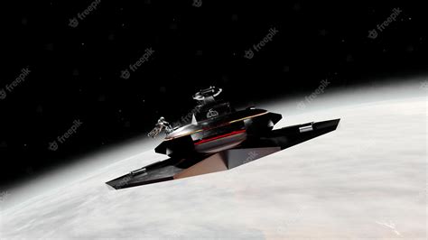 Premium Photo | 3d illustration to spaceship in the sky