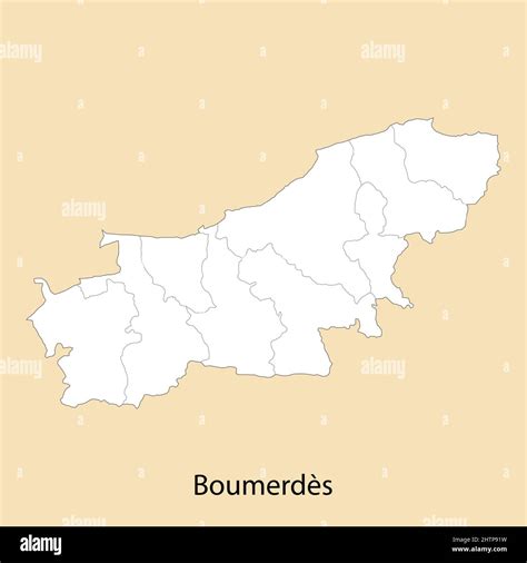 High Quality Map Of Boumerdes Is A Province Of Algeria With Borders Of