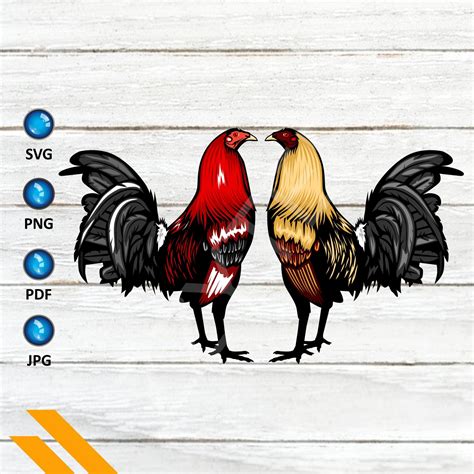 Red And Gold Rooster Silhouette Chicken Sublimation Rooster Etsy