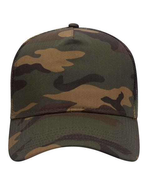 Otto Otto Cap Camouflage Panel Mid Crown Mesh Back Trucker Hat