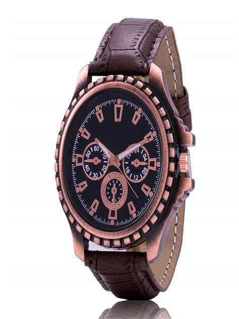 Buy WATCHSTAR Men Embellished Dial Leather Straps Analogue Watch