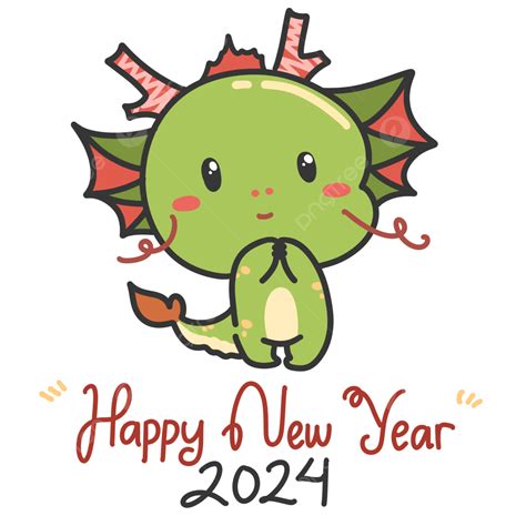 2024 Feliz Año Nuevo Chino Con Linda Ilustración De Dragón PNG dibujos