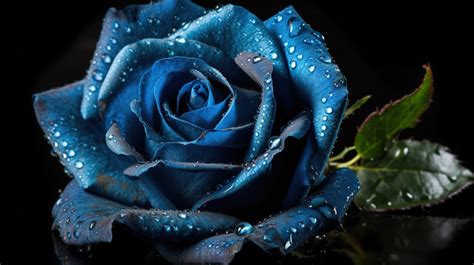 Desktop Pc Blue Rose With Droplets Wallpaper For Backgrounds | JPG Free ...