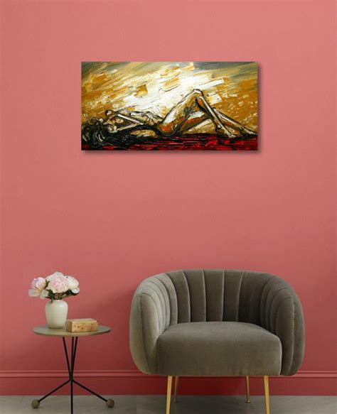 Art On Canvas Abstract Nude Figure Interior Decor By Nizamas Etsy