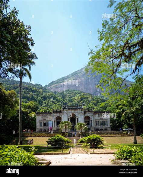 Italian architecture style mansion in Parque Lage. It is now a School of Visual Arts of Rio de ...