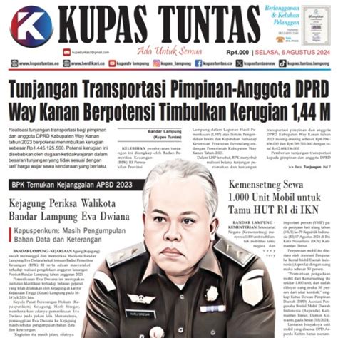 Kupas Tuntas Surat Kabar Harian Kupas Tuntas Edisi Selasa 06 Agustus