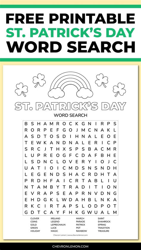 Printable St Patrick S Day Word Search Artofit