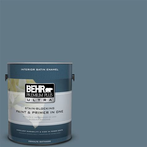 Behr Premium Plus Ultra Gal F Smokey Blue Satin Enamel