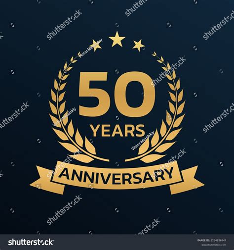 50 Years Anniversary Laurel Wreath Logo Stock Illustration 2264826247