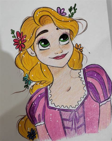 Rapunzel Disney Princess | Rapunzel drawing, Easy drawings, Easy disney ...