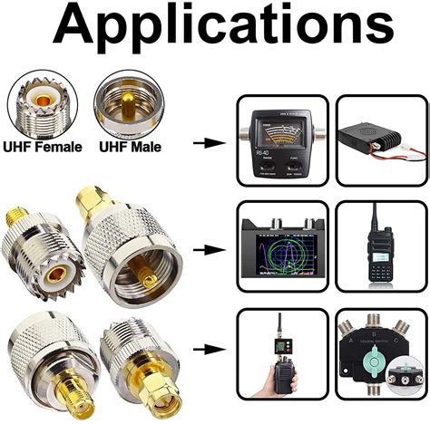 4 Piece Kit Cb Radio Antenna Adapter Sma To Pl259 So239 Uhf Rf Connectors Kit For Ham Radio