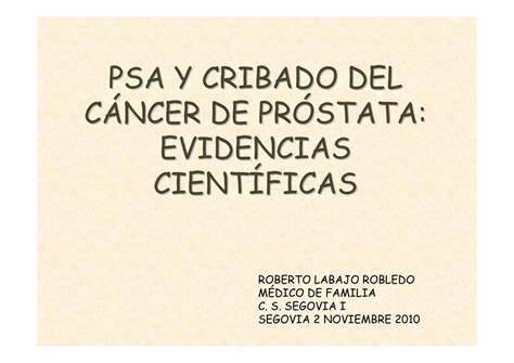 PDF PSA Y CRIBADO DEL CÁNCER DE PRÓSTATA de prostata pdf