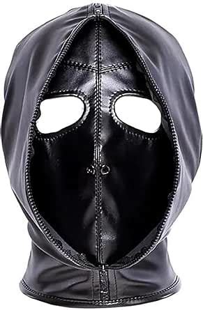 Amazon Fetish Hood Mask Full Head Bondage Slave Cosplay SM Sex Toy Health Household