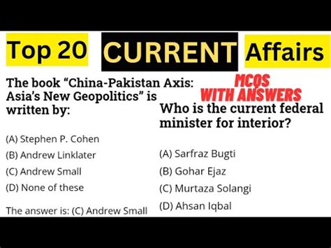 Top 20 Current Affairs GK MCQs Most Repeated GK MCQS PPSC FPSC