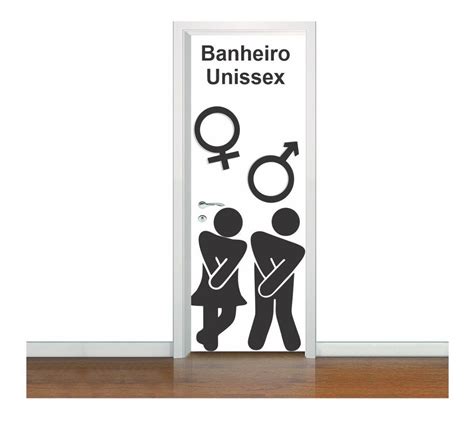 Adesivo Decorativo Porta Banheiro Unissex