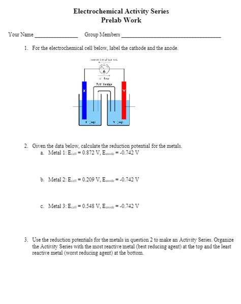 Answered 1 For The Electrochemical Cell Below Bartleby