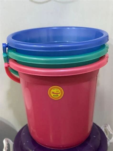 L Rangoli Plastic Buckets For Household With Handle At Rs In