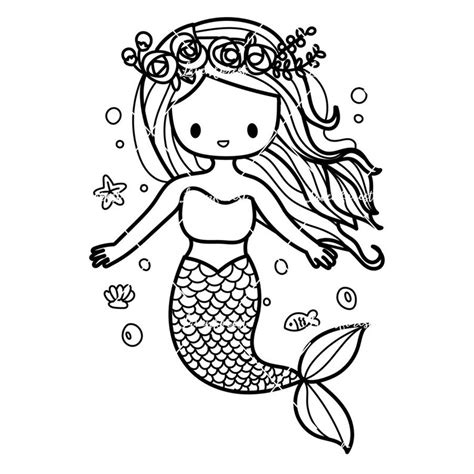 Mermaid Line Drawing At Explore Collection Of