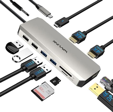 Wavlink Usb C Hub Triple Monitor In Laptop Docking Station