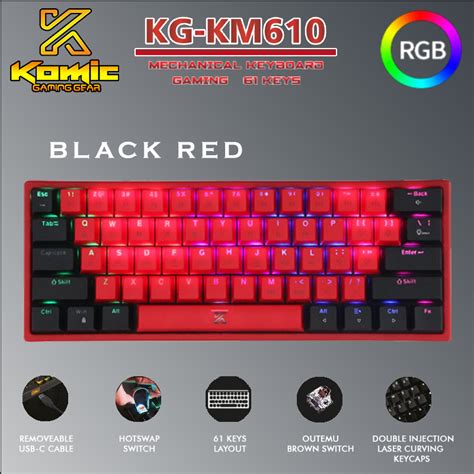 Jual Komic Mechanical Hotswap Gaming Keyboard Keys Rgb