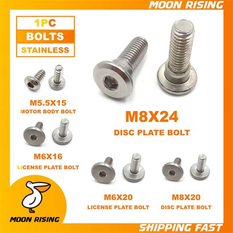 Motorcycle Stainless Bolts 5 5x15 6x16 6x20 8x20 8x24 Body Bolt Disc Bolt Plate Bolt [moon