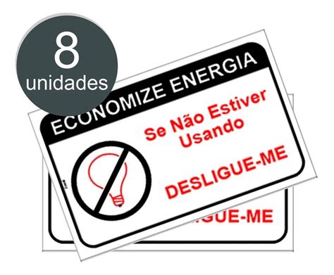 8 Etiquetas Sinalização Economize Energia Desligue Aparelho