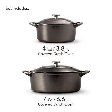 Tramontina Dutch Oven Set 2 Pack Gunmetal Cookware