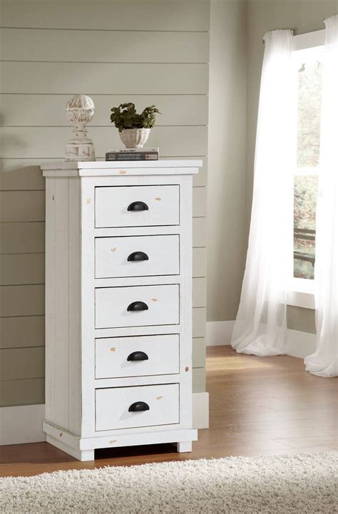 Willow Lingerie Chest In Distressed White Progressive Furniture P610 13