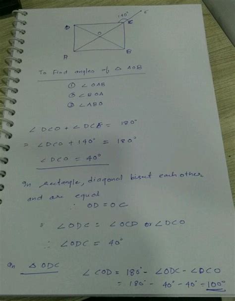 In Figure Given Abcd Is A Rectangle And Diagonals Intersect At O Ac