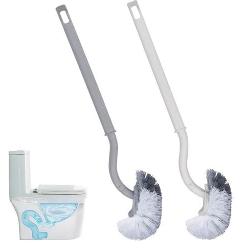 2PCS Brosse Toilettes WC Brosse de Toilettes à Manche Long 40cm Balai