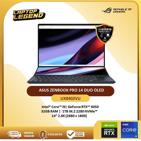 Jual Asus Zenbook Pro 14 Duo Oled Ux8402vu Touch I9 13900h Rtx4050 6gb