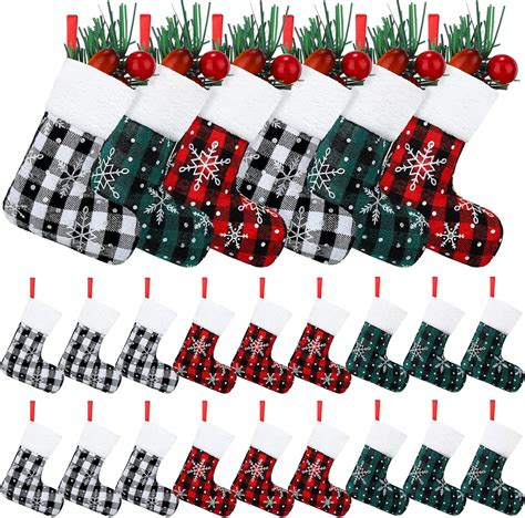 Amazon Laumoi 60 Pcs Mini Christmas Stockings Bulk 5 Inch Buffalo