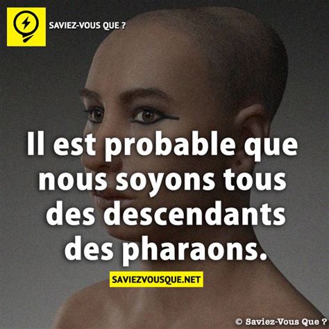 Il Est Probable Que Nous Soyons Tous Des Descendants Des Pharaons