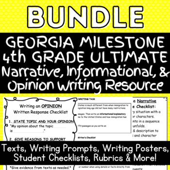 4th Grade ULTIMATE Georgia Milestone Writing Bundle By Morgan King Ray