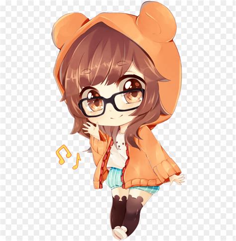 Free Download Hd Png Bamboo Drawing Chibi Nerd Cute Chibi Girl Png